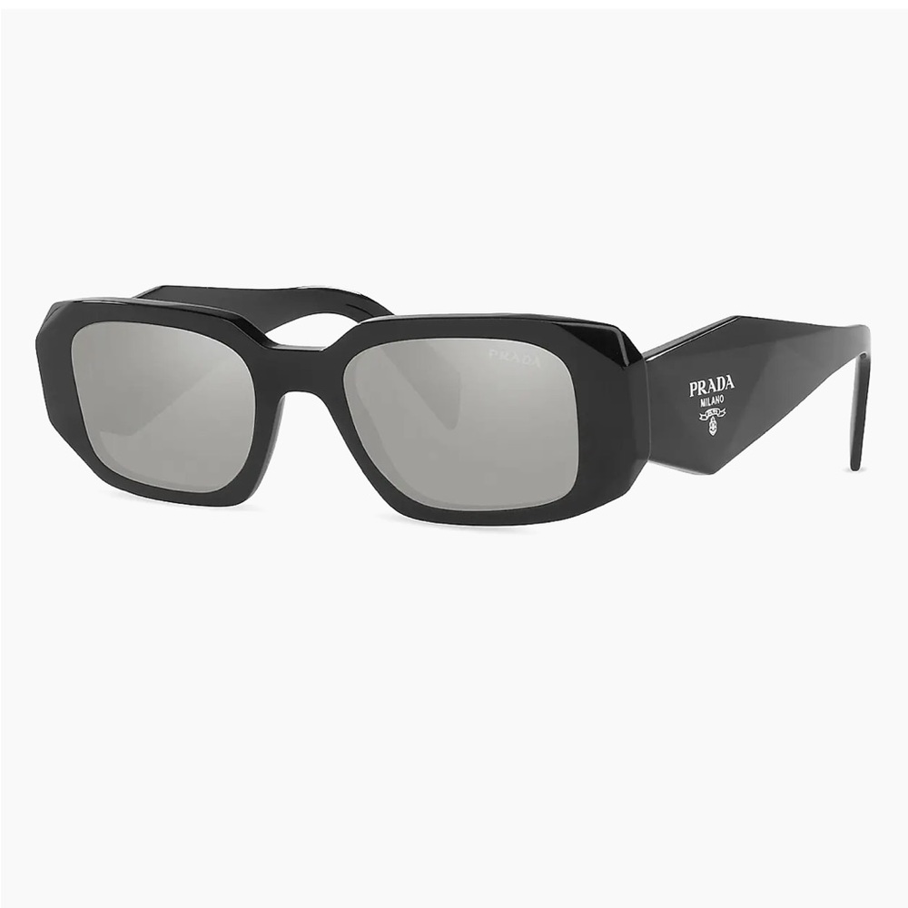 NWOT Authentic Prada Black Mirrored Lenses Sunglasses